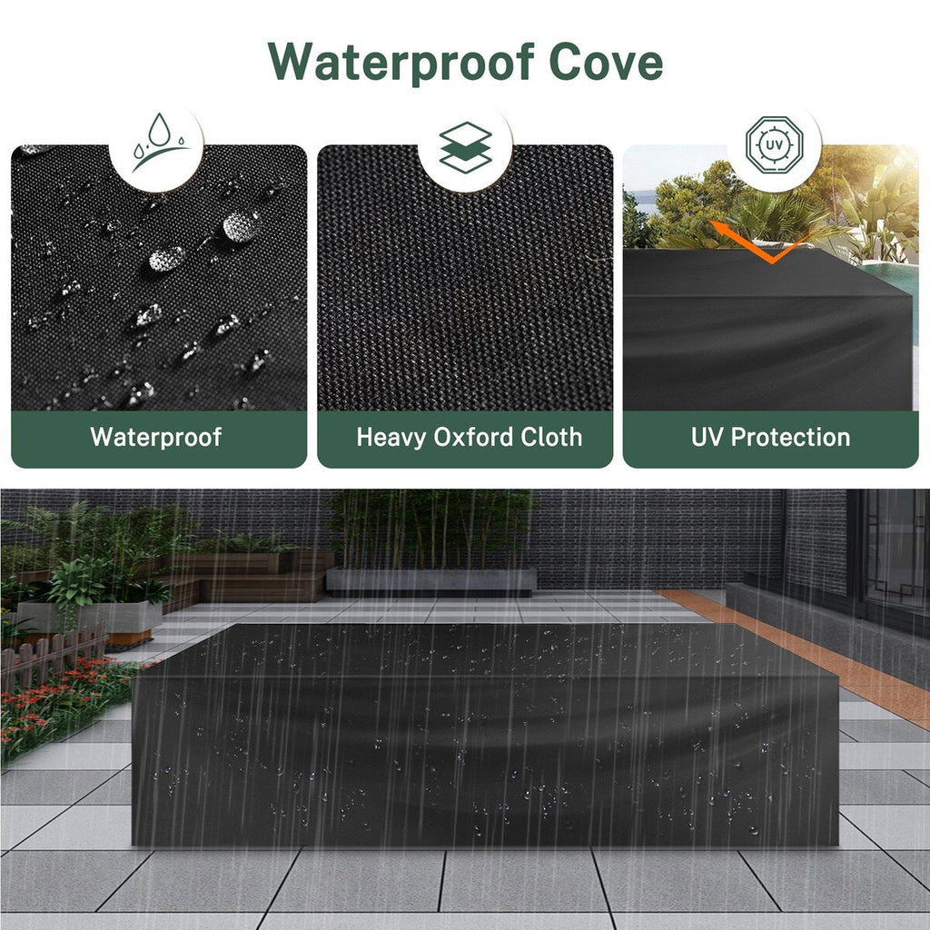 Ensemble de meubles de jardin 5 pièces en aluminium avec housse imperméable