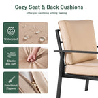 Ensemble de meubles de jardin 5 pièces en aluminium avec housse imperméable