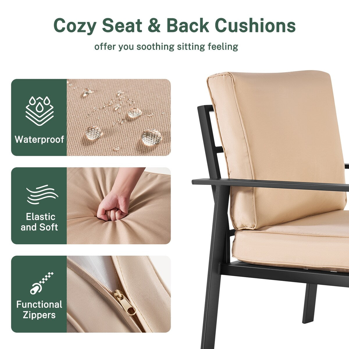 Ensemble de meubles de jardin 5 pièces en aluminium avec housse imperméable