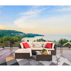 Ensemble de meubles de patio 5 pièces avec canapé sectionnel d'extérieur