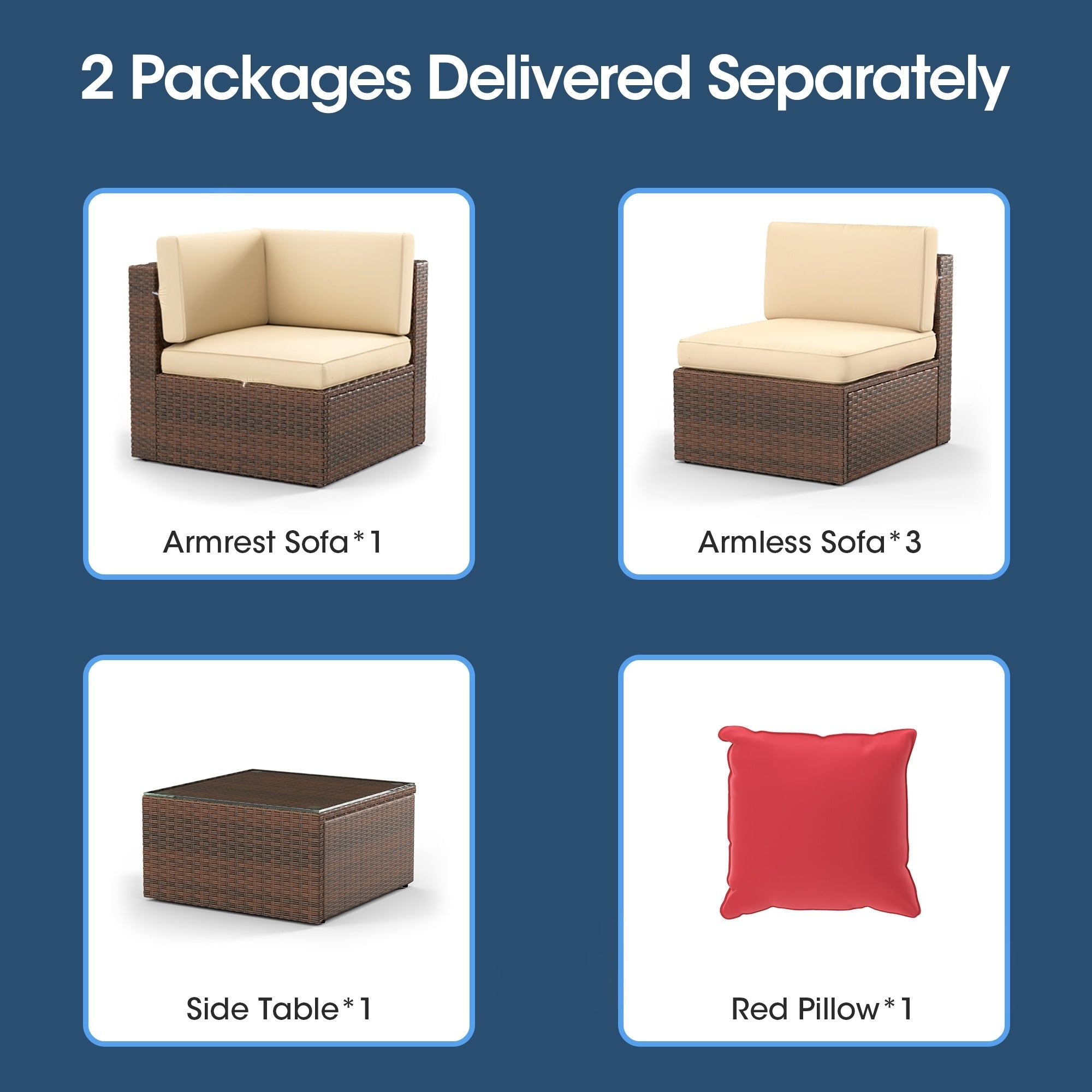 Ensemble de meubles de patio 5 pièces