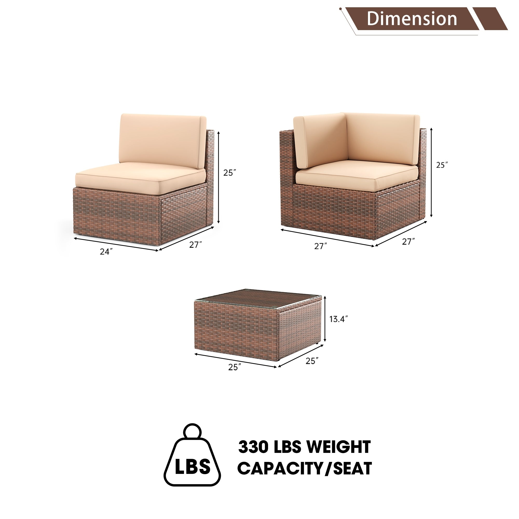 Ensemble de meubles de patio 5 pièces