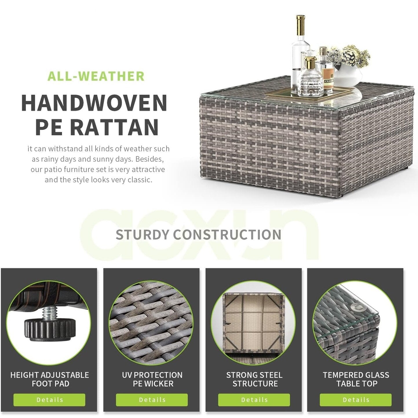 Ensembles de meubles de patio 5 pièces