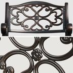 Ensemble de salle à manger de patio en aluminium moulé de 5 pièces avec trou pour parasol