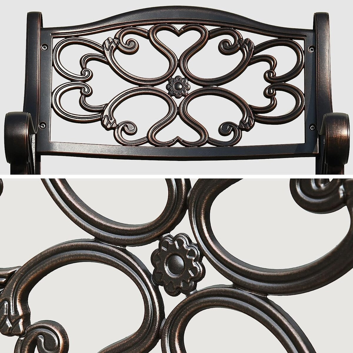 Ensemble de salle à manger de patio en aluminium moulé de 5 pièces avec trou pour parasol