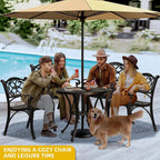 Ensemble de salle à manger de patio en aluminium moulé de 5 pièces avec trou pour parasol