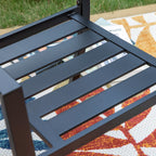 Ensemble de salle à manger d'extérieur 5 pièces avec revêtement électrolytique et chaises empilables