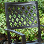 Ensemble de salle à manger d'extérieur 5 pièces avec revêtement électrolytique et chaises empilables