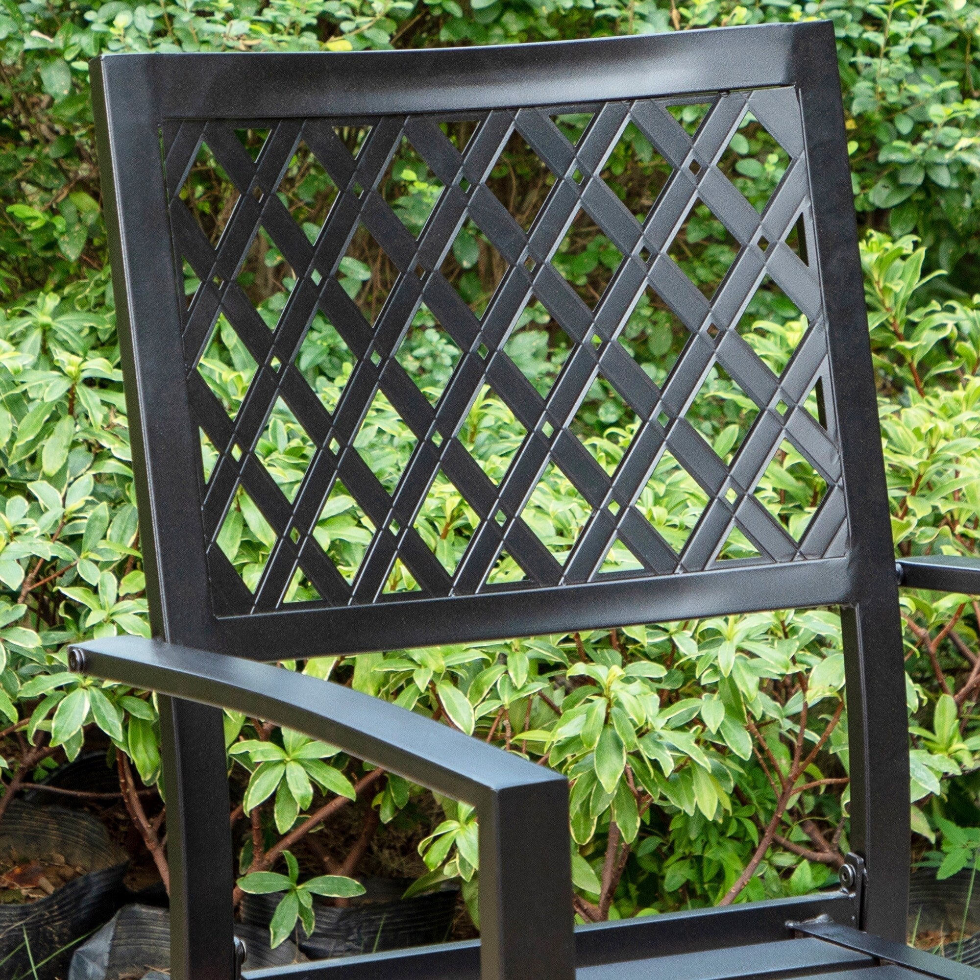 Ensemble de salle à manger d'extérieur 5 pièces avec revêtement électrolytique et chaises empilables