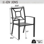 Ensemble de salle à manger d'extérieur 5 pièces avec revêtement électrolytique et chaises empilables