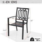 Ensemble de salle à manger d'extérieur 5 pièces avec revêtement électrolytique et chaises empilables