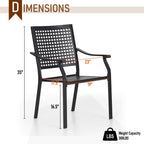 Ensemble de salle à manger d'extérieur 5 pièces avec revêtement électrolytique et chaises empilables