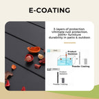 Ensemble de salle à manger d'extérieur 5 pièces avec revêtement électrolytique et chaises empilables