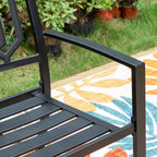 Ensemble de salle à manger d'extérieur 5 pièces avec revêtement électrolytique et chaises empilables