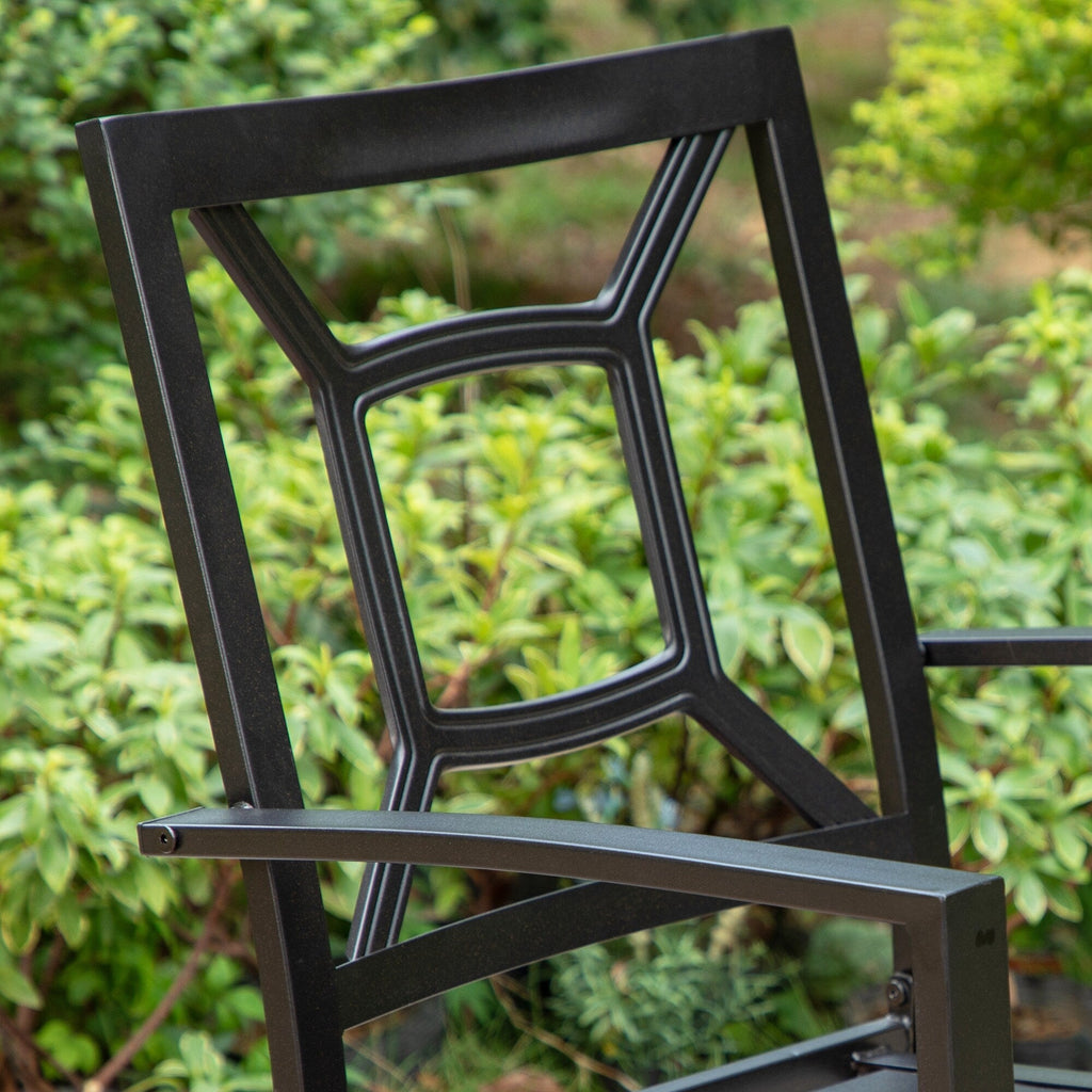 Ensemble de salle à manger d'extérieur 5 pièces avec revêtement électrolytique et chaises empilables