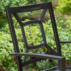 Ensemble de salle à manger d'extérieur 5 pièces avec revêtement électrolytique et chaises empilables