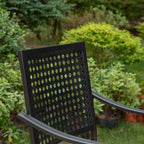 Ensemble de salle à manger d'extérieur 5 pièces avec revêtement électrolytique et chaises empilables