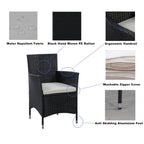 Ensemble de salle à manger d'extérieur en osier 5 pièces pour patio