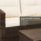 Ensemble de meubles de patio en osier de 5 pièces