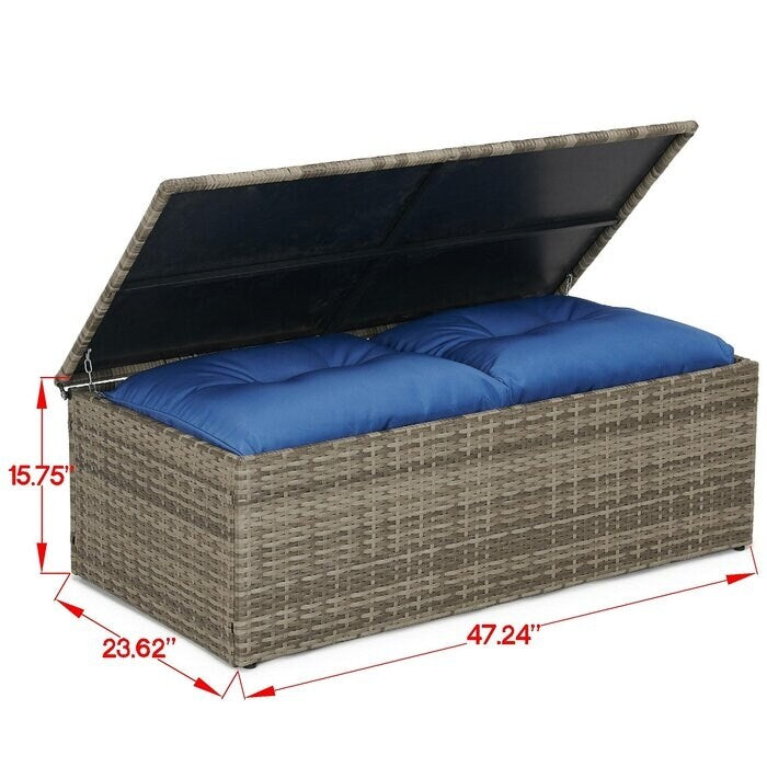 Ensemble de meubles de patio en osier de 5 pièces