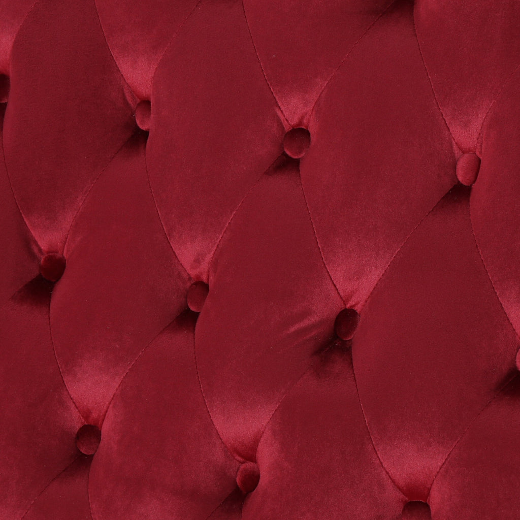 Canapé causeuse capitonné en velours avec pieds en bois pour salon (50,25")