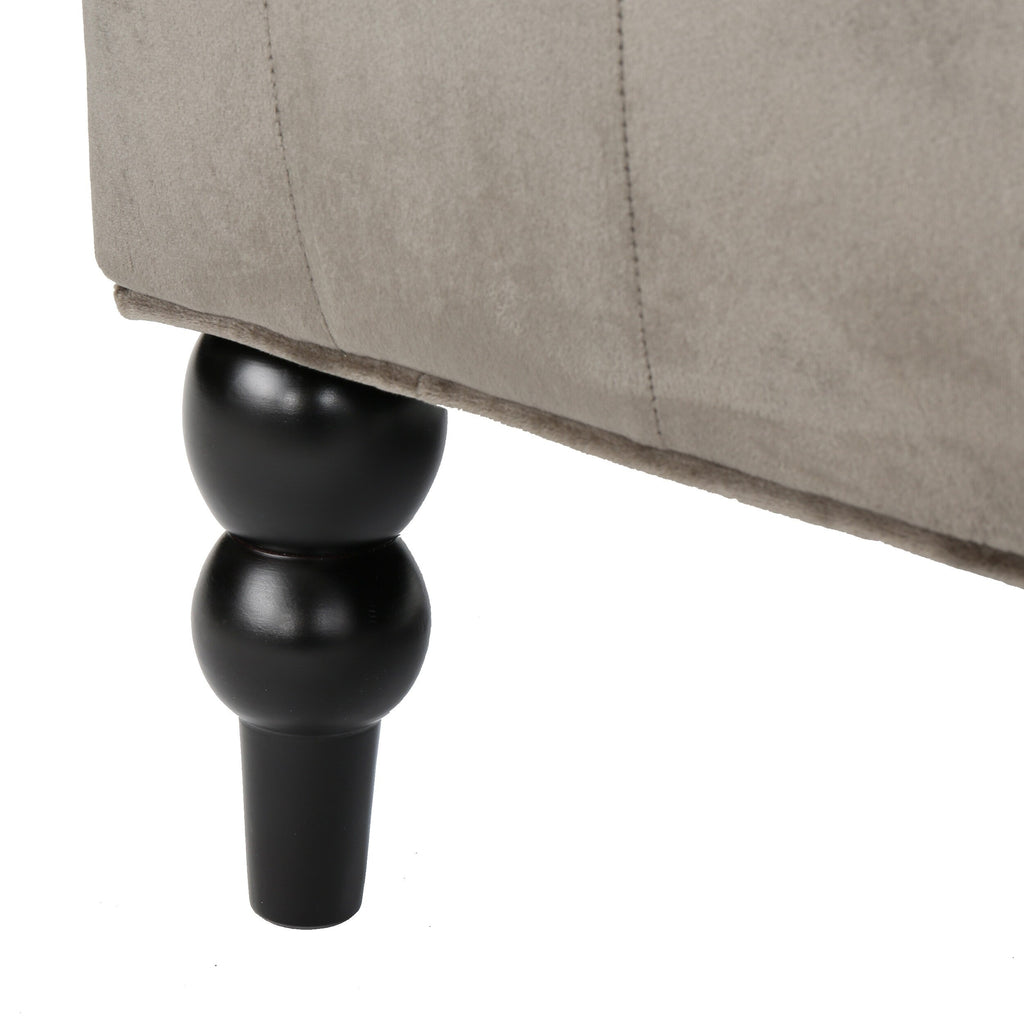 Canapé causeuse capitonné en velours avec pieds en bois pour salon (50,25")