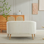 Canapé 2 places moderne à 50,78 $, tissu velours côtelé, avec pieds en bois naturel