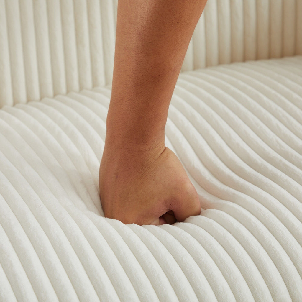 Canapé 2 places moderne à 50,78 $, tissu velours côtelé, avec pieds en bois naturel