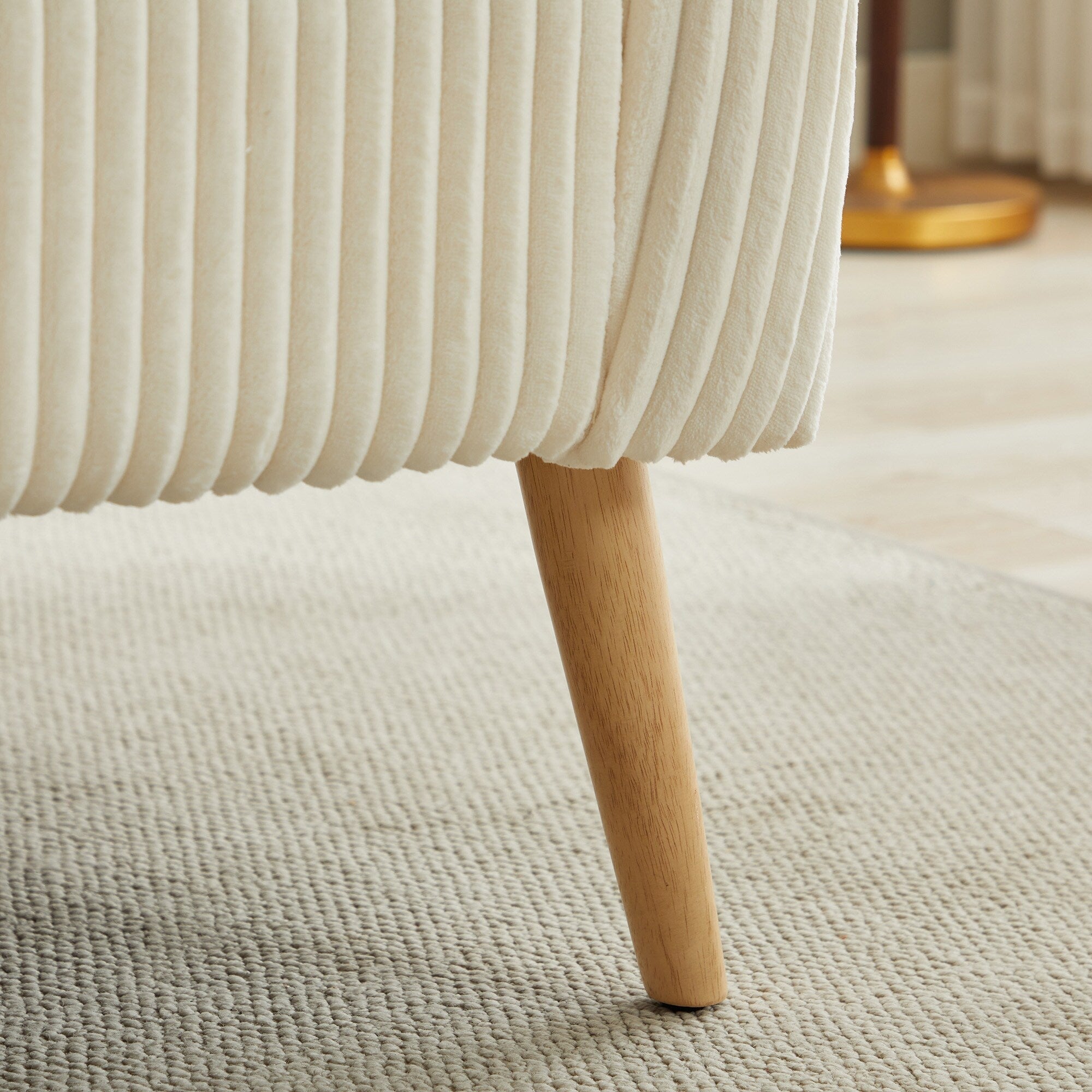 Canapé 2 places moderne à 50,78 $, tissu velours côtelé, avec pieds en bois naturel