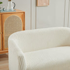 Canapé 2 places moderne à 50,78 $, tissu velours côtelé, avec pieds en bois naturel