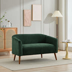 Canapé deux places moderne 50,78 $, tissu velours côtelé, avec pieds en bois de noyer