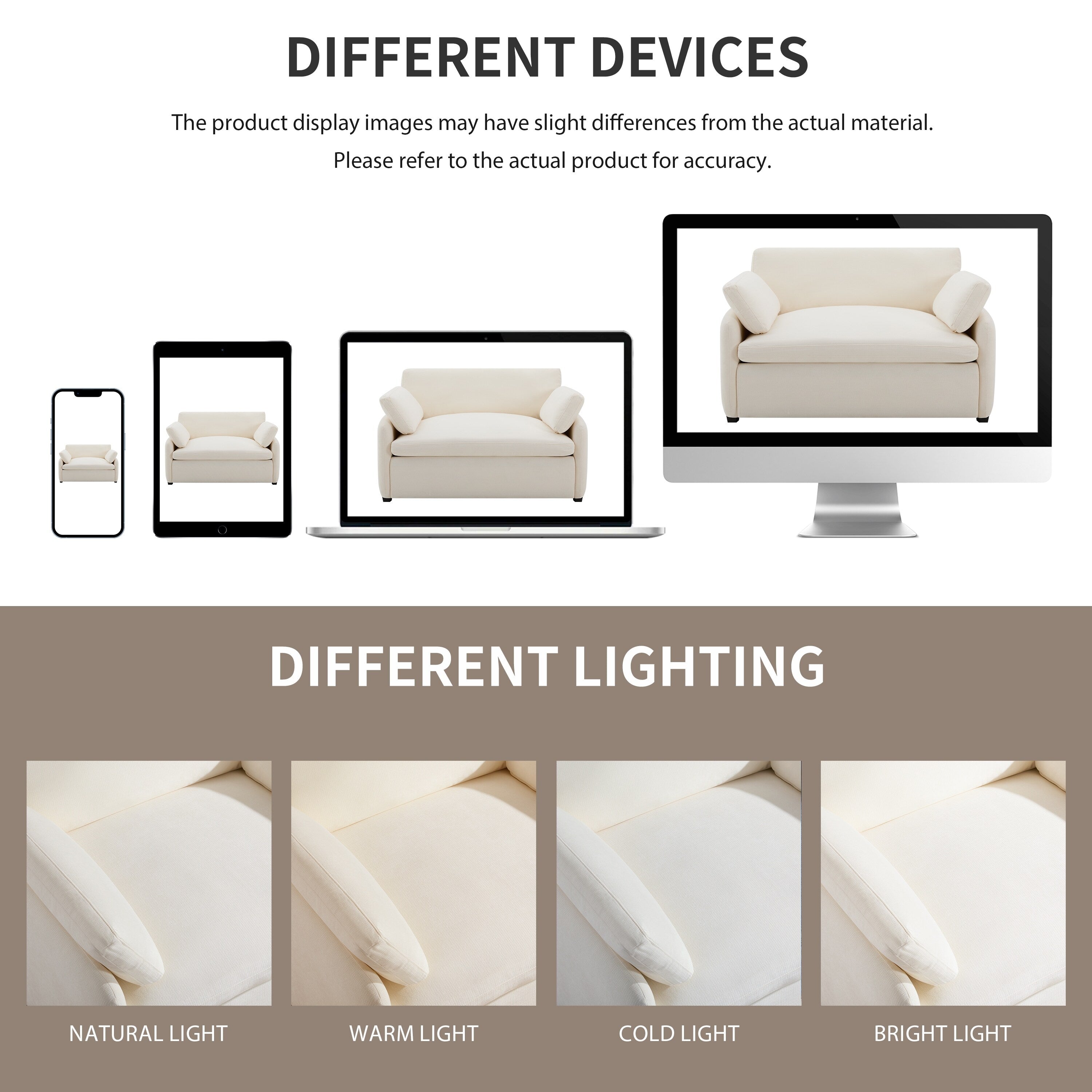 Fauteuil de salon surdimensionné en chenille de 50 po - Fauteuil à assise large et profonde avec motif à blocs de couleurs et coussins décoratifs