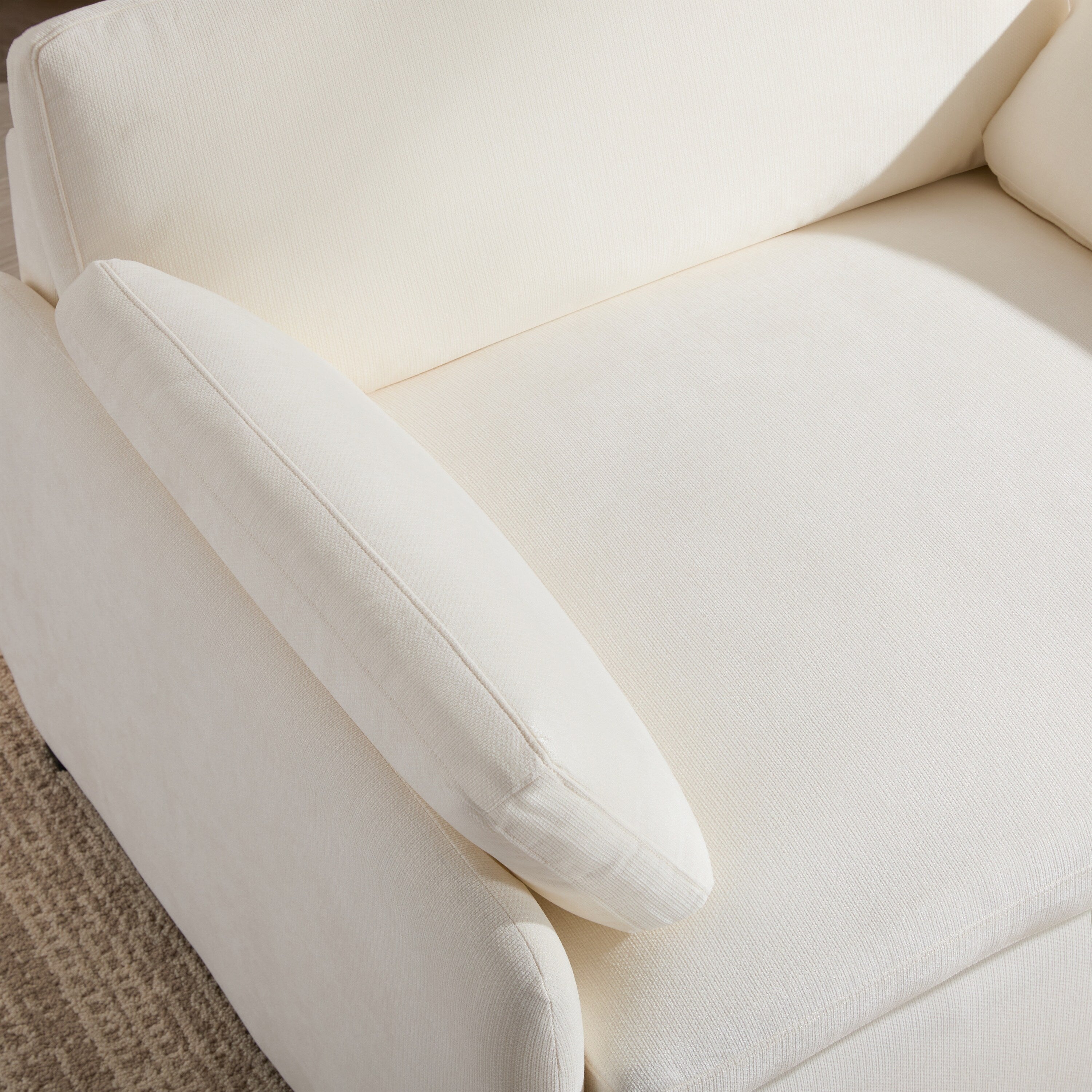 Fauteuil de salon surdimensionné en chenille de 50 po - Fauteuil à assise large et profonde avec motif à blocs de couleurs et coussins décoratifs