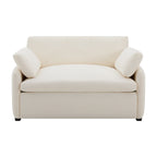 Fauteuil d'appoint simple surdimensionné en chenille 50 x 43, siège large et profond, fauteuil rembourré moderne et confortable