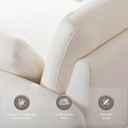 Fauteuil d'appoint simple surdimensionné en chenille 50 x 43, siège large et profond, fauteuil rembourré moderne et confortable