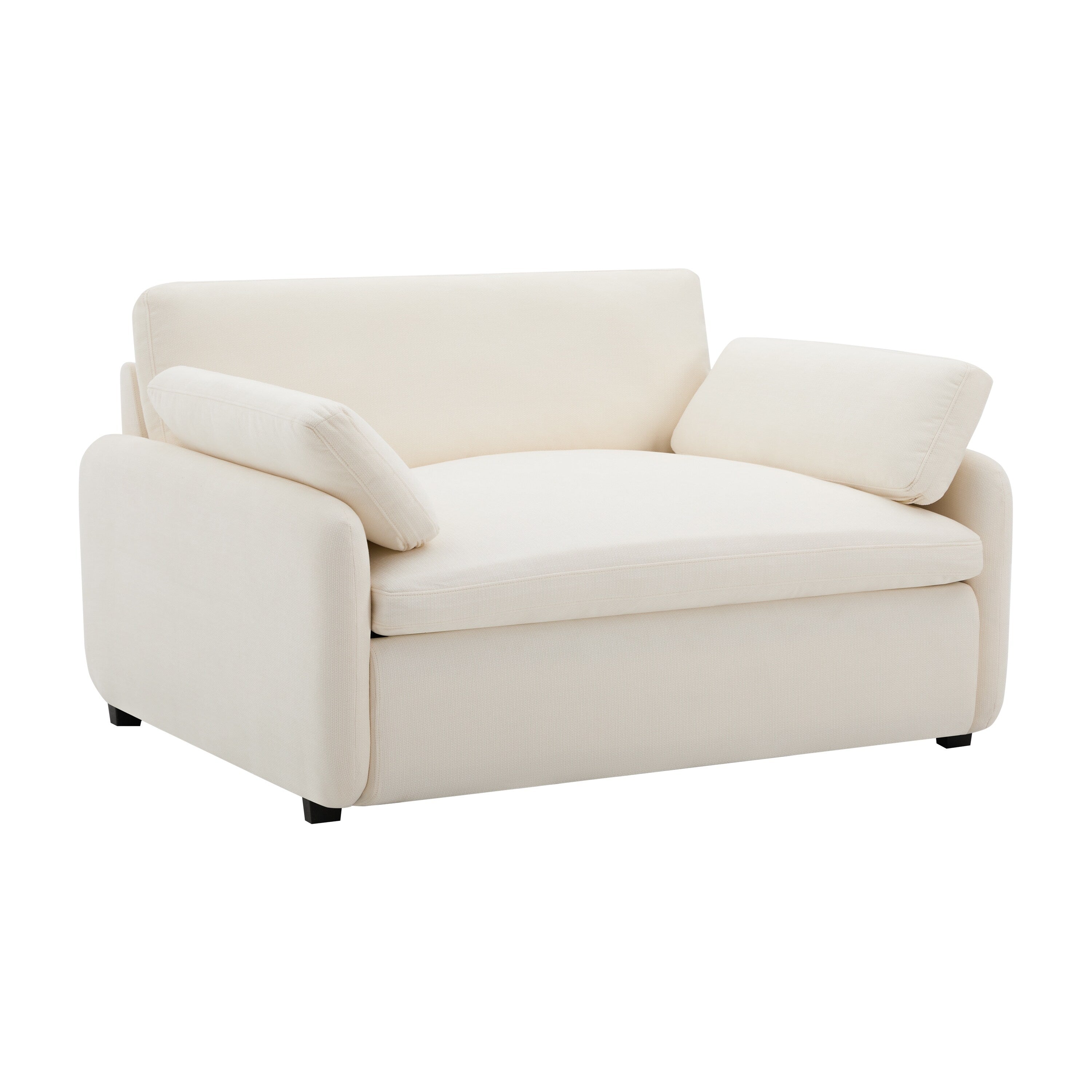 Fauteuil d'appoint simple surdimensionné en chenille 50 x 43, siège large et profond, fauteuil rembourré moderne et confortable