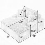 Canapé confort de 51 pouces : deux coussins et un dossier, adapté à de multiples situations dans les chambres et les salons