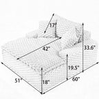 Canapé confort de 51 pouces : deux coussins et un dossier, adapté à de multiples situations dans les chambres et les salons