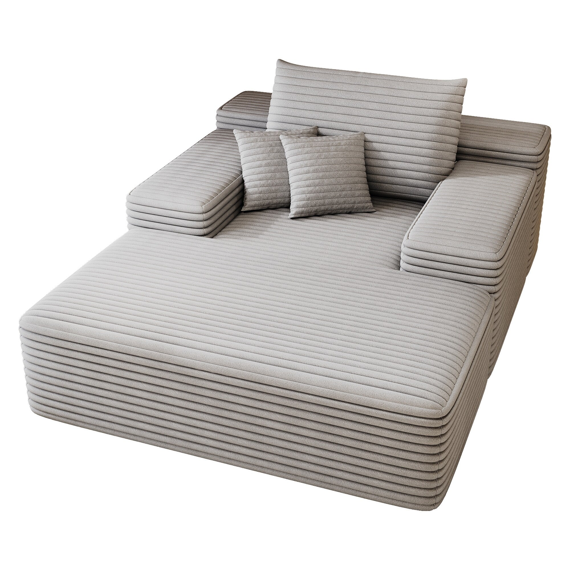 Canapé 2 places en velours côtelé 51,2 po - Siège profond et moelleux, capacité de charge de 272 kg, sans assemblage, avec coussins ergonomiques