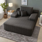 Canapé 2 places en velours côtelé 51,2 po - Siège profond et moelleux, capacité de charge de 272 kg, sans assemblage, avec coussins ergonomiques