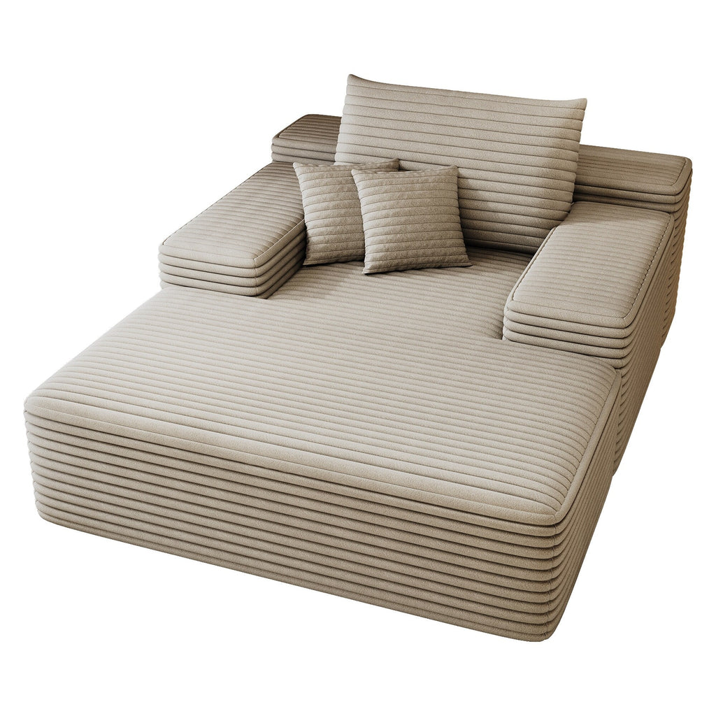 Canapé 2 places en velours côtelé 51,2 po - Siège profond et moelleux, capacité de charge de 272 kg, sans assemblage, avec coussins ergonomiques