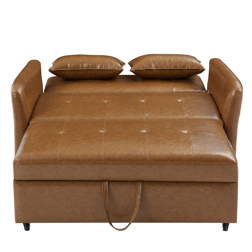 Canapé-lit convertible en polyuréthane 51,57 po avec 3 ports USB, capacité de charge de 181 kg et mécanisme de lit gigogne