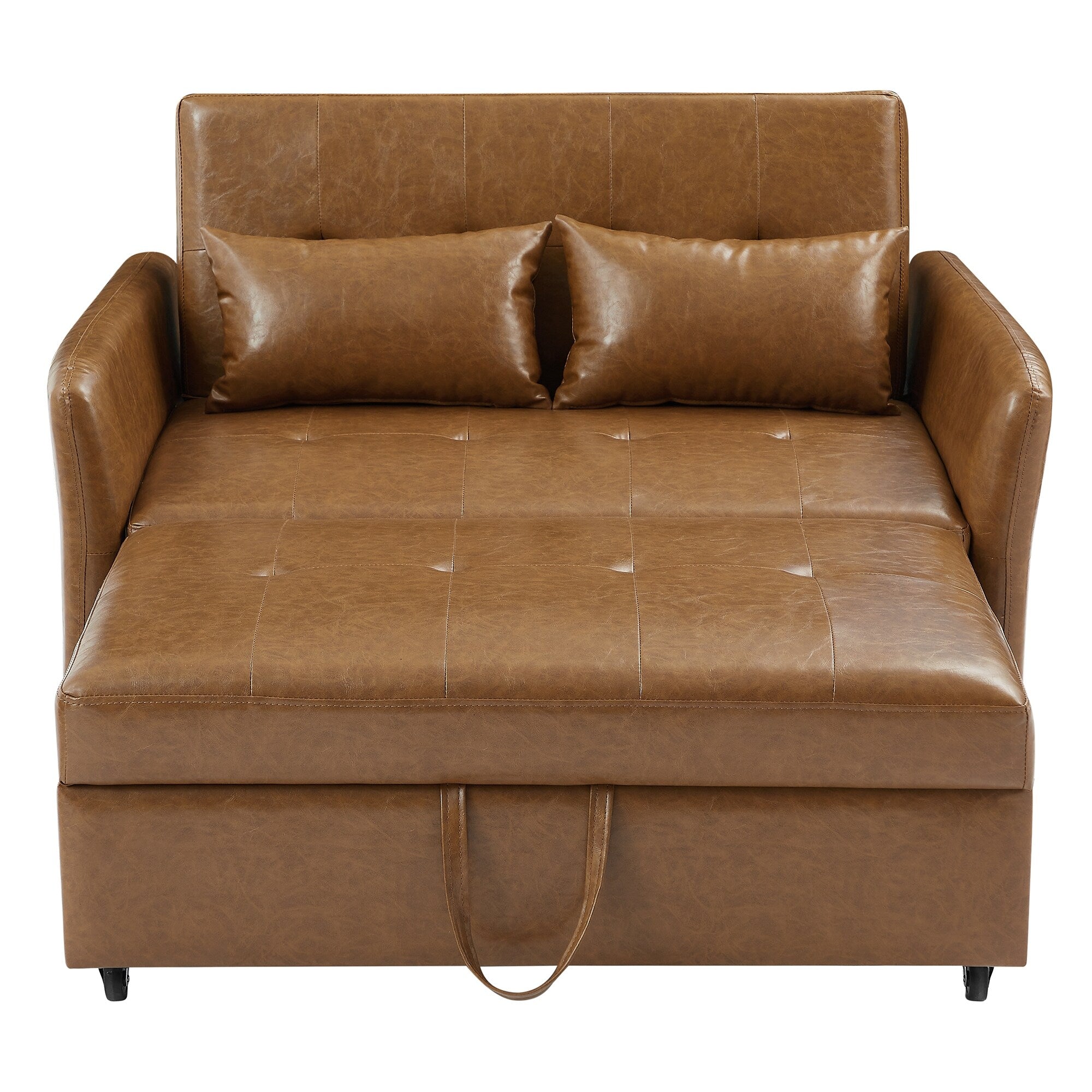 Canapé-lit convertible en polyuréthane 51,57 po avec 3 ports USB, capacité de charge de 181 kg et mécanisme de lit gigogne