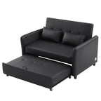 Canapé-lit convertible en polyuréthane 51,57 po avec 3 ports USB, capacité de charge de 181 kg et mécanisme de lit gigogne