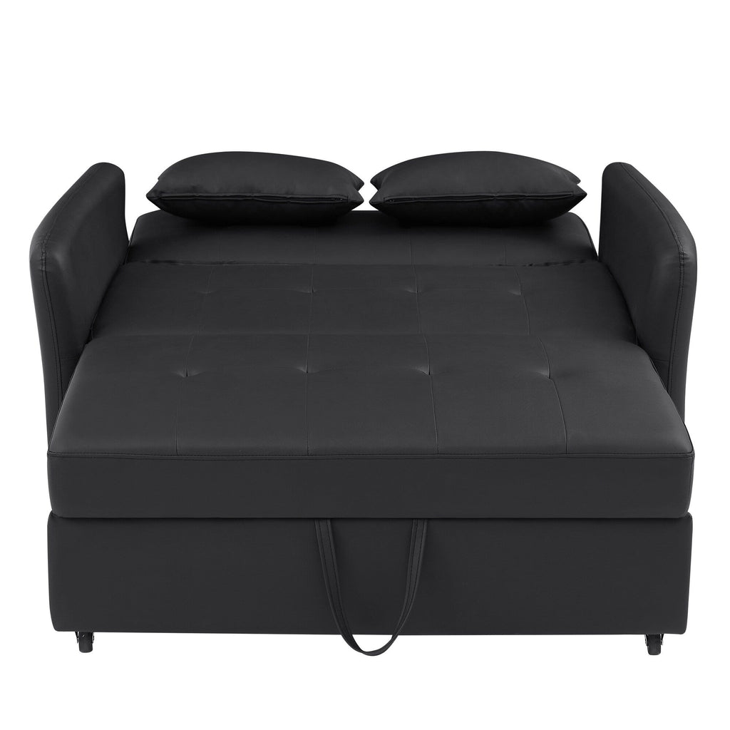 Canapé-lit convertible en polyuréthane 51,57 po avec 3 ports USB, capacité de charge de 181 kg et mécanisme de lit gigogne