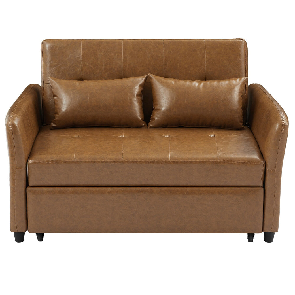 Canapé-lit convertible en polyuréthane 51,57 po avec 3 ports USB, capacité de charge de 181 kg et mécanisme de lit gigogne