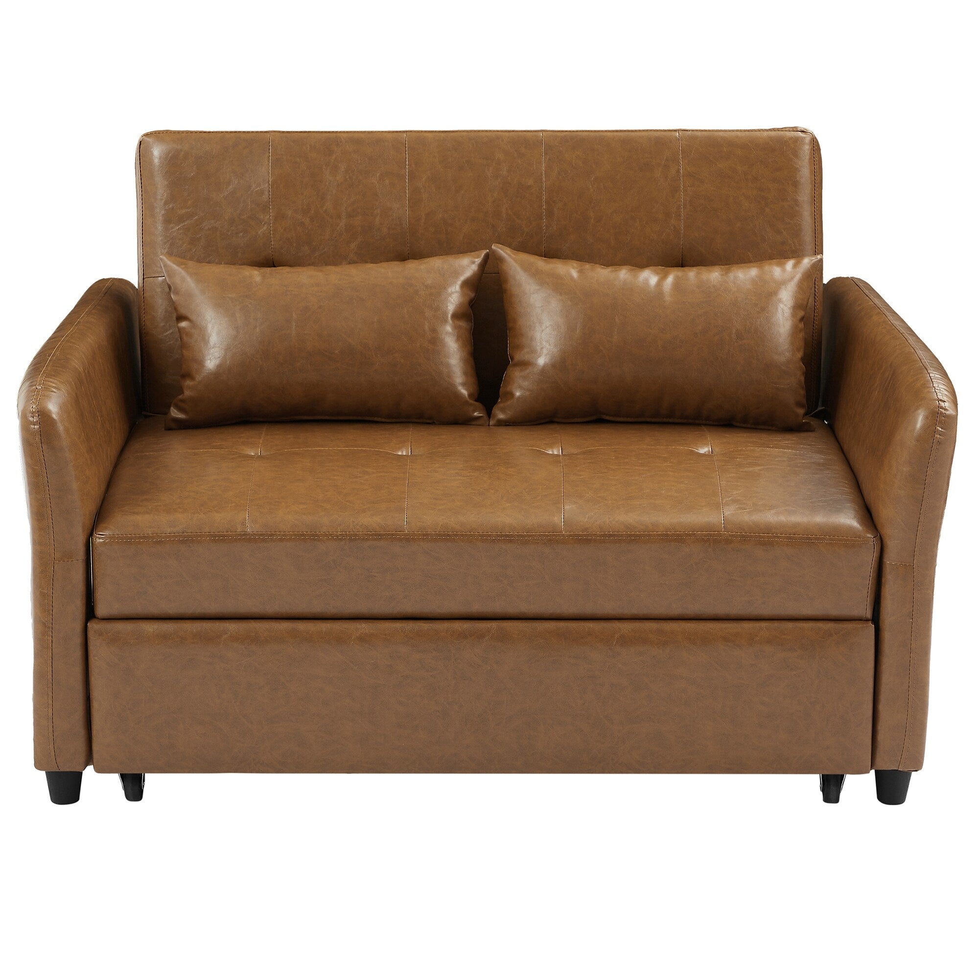 Canapé-lit convertible en polyuréthane 51,57 po avec 3 ports USB, capacité de charge de 181 kg et mécanisme de lit gigogne