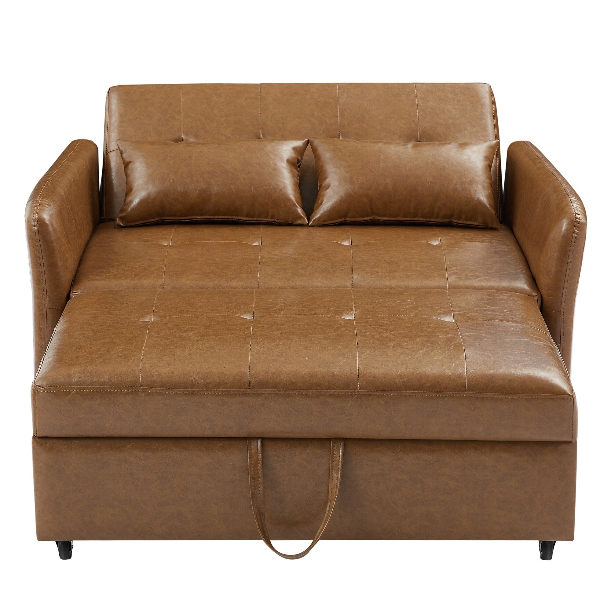 Canapé-lit convertible en polyuréthane 51,57 po avec 3 ports USB, capacité de charge de 181 kg et mécanisme de lit gigogne