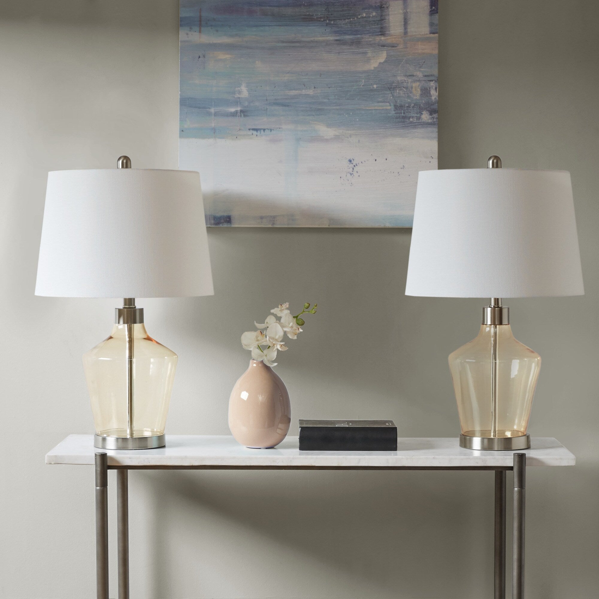 Lampe de table angulaire en verre 510 Design Harmony, lot de 2