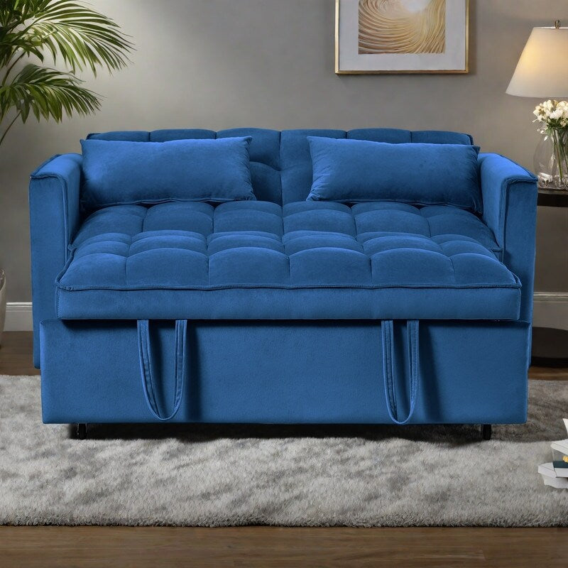 Canapé-lit convertible en velours 52,75 $ avec dossier à 3 positions et lit gigogne